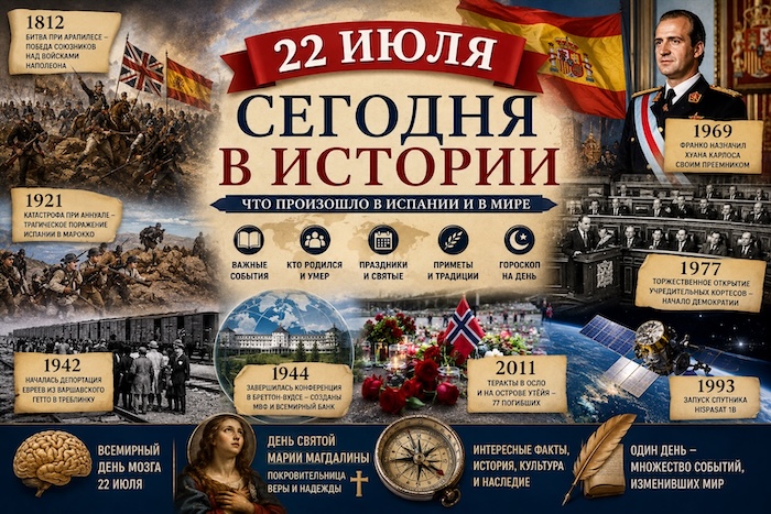 22 июля, что произошло в Испании и в мире