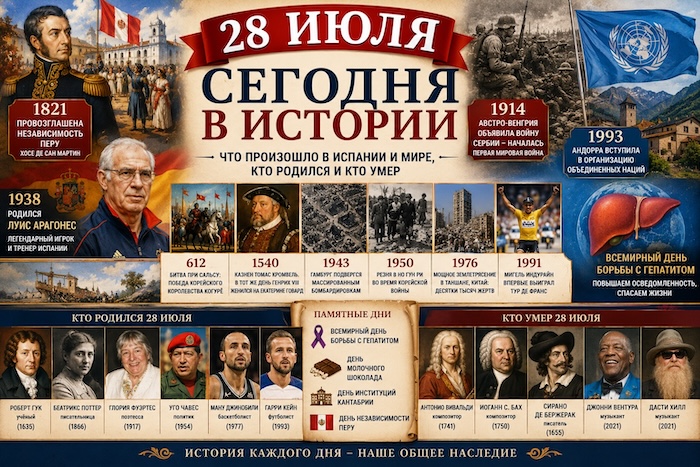 28 июля, что произошло в мире и в Испании