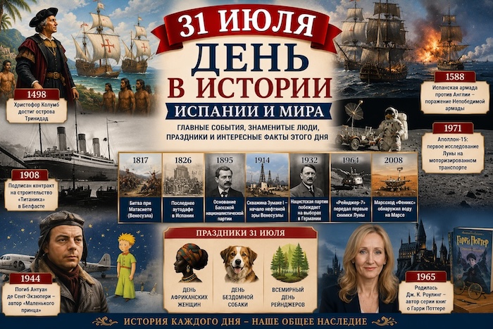 31 июля, день в Испании и в мире