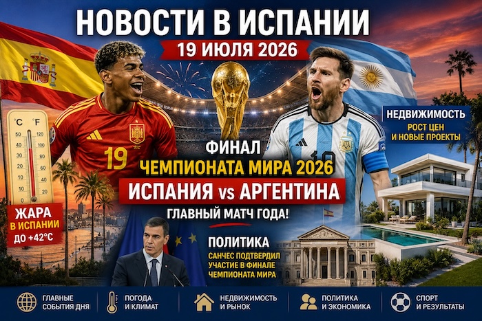 Новости в Испании сегодня 19 июля 2026 года
